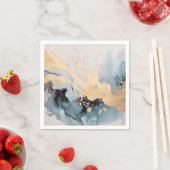 Gold und Blau abstrakt Serviette (Beispiel)