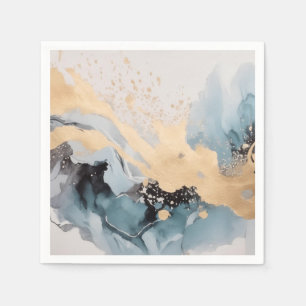 Gold und Blau abstrakt Serviette