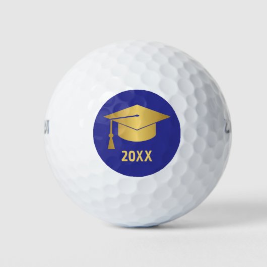 Gold und Blau benutzerdefinierte Abschlussfeier  Golfball (Vorderseite)