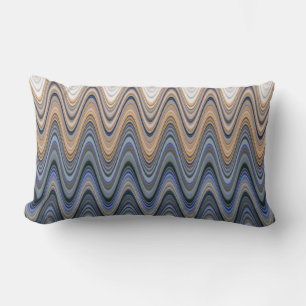 Gold und Blau Elegantes Wavy Muster Lendenkissen
