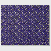 Gold und Blau Himmlisch Geschenkpapier (Flach)