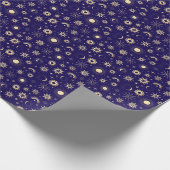 Gold und Blau Himmlisch Geschenkpapier (Ecke)