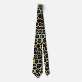 Gold- und Blau Leopardenprint Krawatte (Vorderseite)