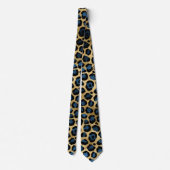 Gold- und Blau Leopardenprint Krawatte (Rückseite)