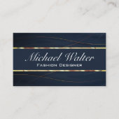 Gold und Blau | Luxus Visitenkarte (Vorderseite)