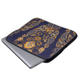 Gold und Blau, nahtlose Blumenmuster. Laptopschutzhülle (Vorne Knopf)