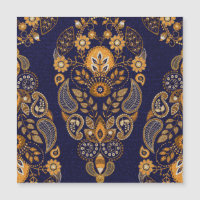 Gold und Blau, nahtlose Blumenmuster.