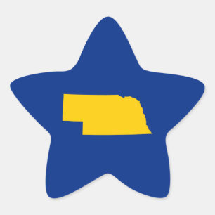 Gold und Blau Nebraska Stern-Aufkleber