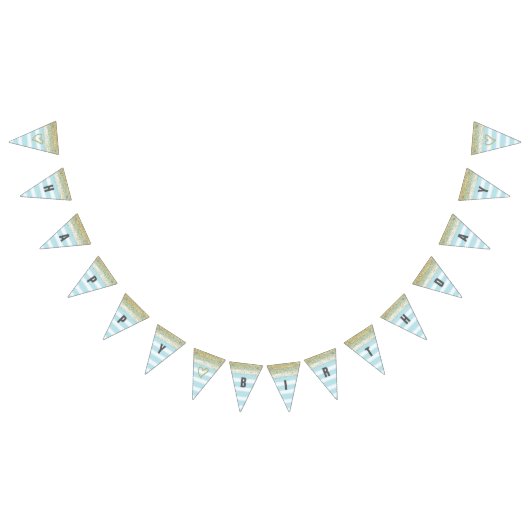 Gold und blaue alles- Gute zum Geburtstagfahne Wimpelkette (Alle)