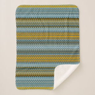 Gold und Blaue Streifen Sherpadecke
