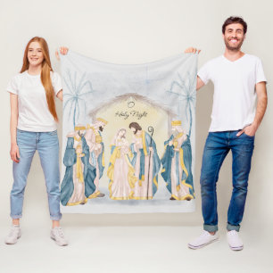 Gold und blaue Weihnachtsdarstellung Fleecedecke