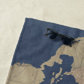 Gold und blaue Weltkarte Strandtuch (Beispiel)