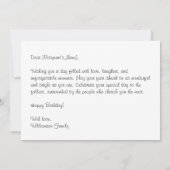 Gold und blauer Ballon, glücklicher Geburtstag Karte (Rückseite)