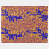 Gold und Blauer Feuerstein Fleecedecke (Vorderseite (Horizontal))