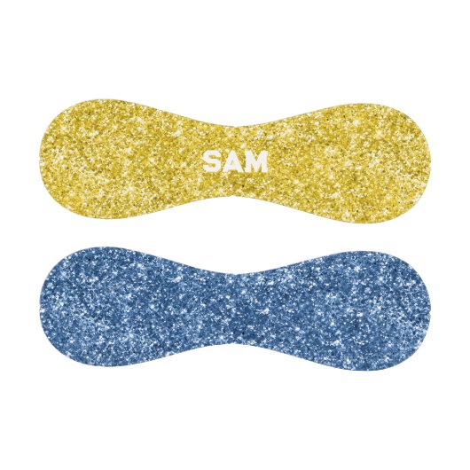 Gold und Blauer Glitzer Fett Sport Monogram Baseball (Paneele)