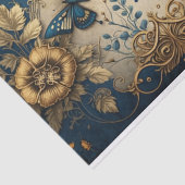 Gold und Blauer Goldschmetterling Decoupage Seidenpapier (Ausschnitt)