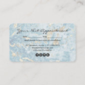 Gold und Blauer Marmorhaar Stylist Salon Makeup Terminkarte (Rückseite)