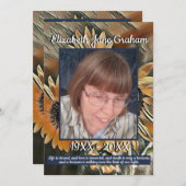 Gold und Blauer Sonnenblumen Kunst | Foto | Beerdi Programm (Vorne/Hinten)