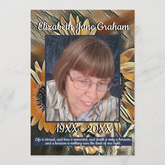 Gold und Blauer Sonnenblumen Kunst | Foto | Beerdi Programm (Vorderseite)