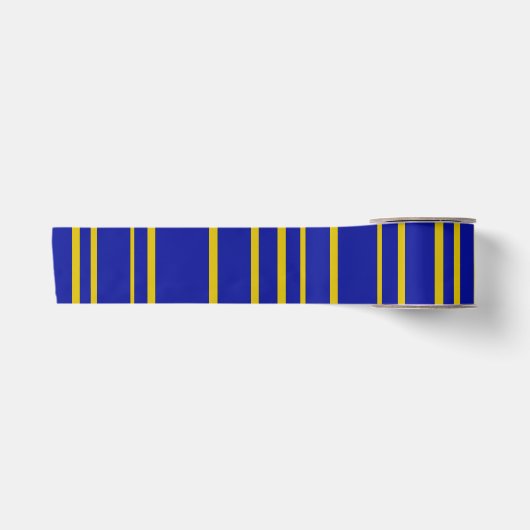 Gold und Blauer Streifen Satinband (Vorderseite)