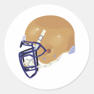 Gold- und blaues Football-Helm-Vektorgrafik Runder Aufkleber