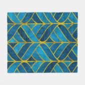Gold und blaues Muster auf Grunge Hintergrund, nah Fleecedecke (Vorderseite (Horizontal))
