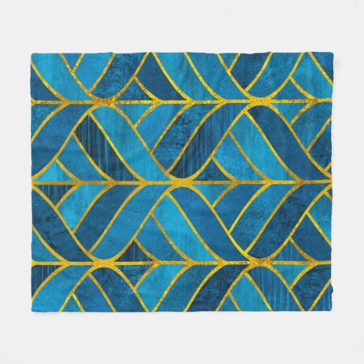 Gold und blaues Muster auf Grunge Hintergrund, nah Fleecedecke (Vorderseite (Horizontal))