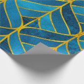 Gold und blaues Muster auf Grunge Hintergrund, nah Geschenkpapier (Ecke)