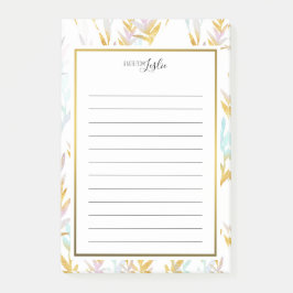 Gold- und Blaufarbenleder - Hinweis aus dem Editor Post-it Klebezettel