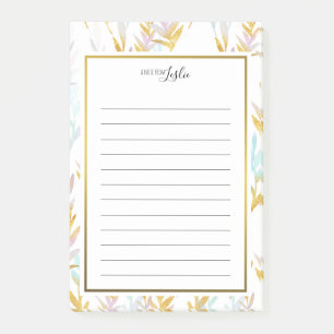 Gold- und Blaufarbenleder - Hinweis aus dem Editor Post-it Klebezettel