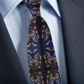 Gold- und Blauschmetterlingsmuster Krawatte