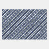 Gold- und Blaustreifen Geschenkpapier Set (Vorderseite 3)