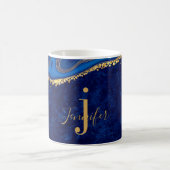 Gold und Blue Agate Modernes, elegantes Marmordesi Kaffeetasse (Mittel)