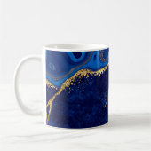 Gold und Blue Agate Modernes, elegantes Marmordesi Kaffeetasse (Links)