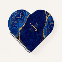 Gold und Blue Agate Modernes, elegantes Marmordesi Notizblock