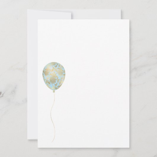 Gold und Blue Baby oder Brautparty per Mail Einladung (Rückseite)