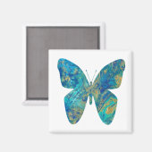 Gold und Blue Butterfly Magnet (Vorderseite/Rückseite)