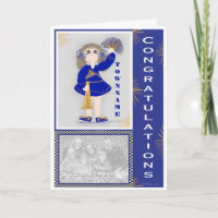 Gold und Blue Cheerleader Glückwunsch