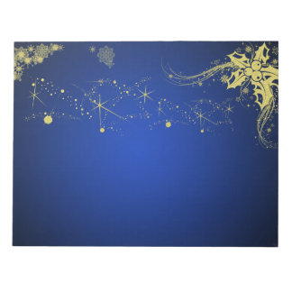 Gold und Blue Christmas Scrapbooking Paper Pad Notizblock