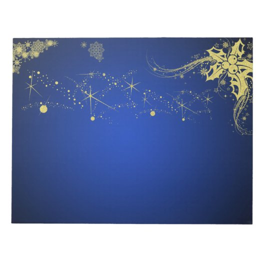 Gold und Blue Christmas Scrapbooking Paper Pad Notizblock (Vorderseite)
