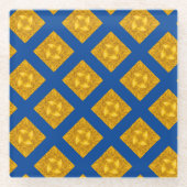 Gold und Blue Criss Cross Glasuntersetzer (Vorderseite)