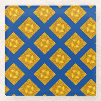 Gold und Blue Criss Cross Glasuntersetzer