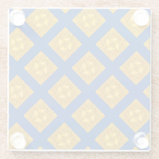 Gold und Blue Criss Cross Glasuntersetzer (Rückseite)