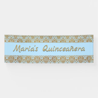 Gold und Blue Damask Celebration Banner