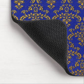 Gold und Blue Damask Mousepad (Ecke)