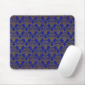 Gold und Blue Damask Mousepad (Mit Mouse)