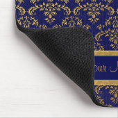 Gold und Blue Damask Mousepad (Ecke)