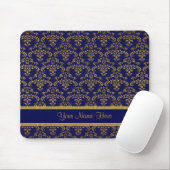 Gold und Blue Damask Mousepad (Mit Mouse)