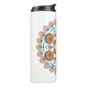 Gold und Blue Dot Mandela Thermosbecher (Nach links gedreht)