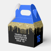 Gold und Blue Drippin Swag 16 Geburtstag Geschenkschachtel (Rückseite)